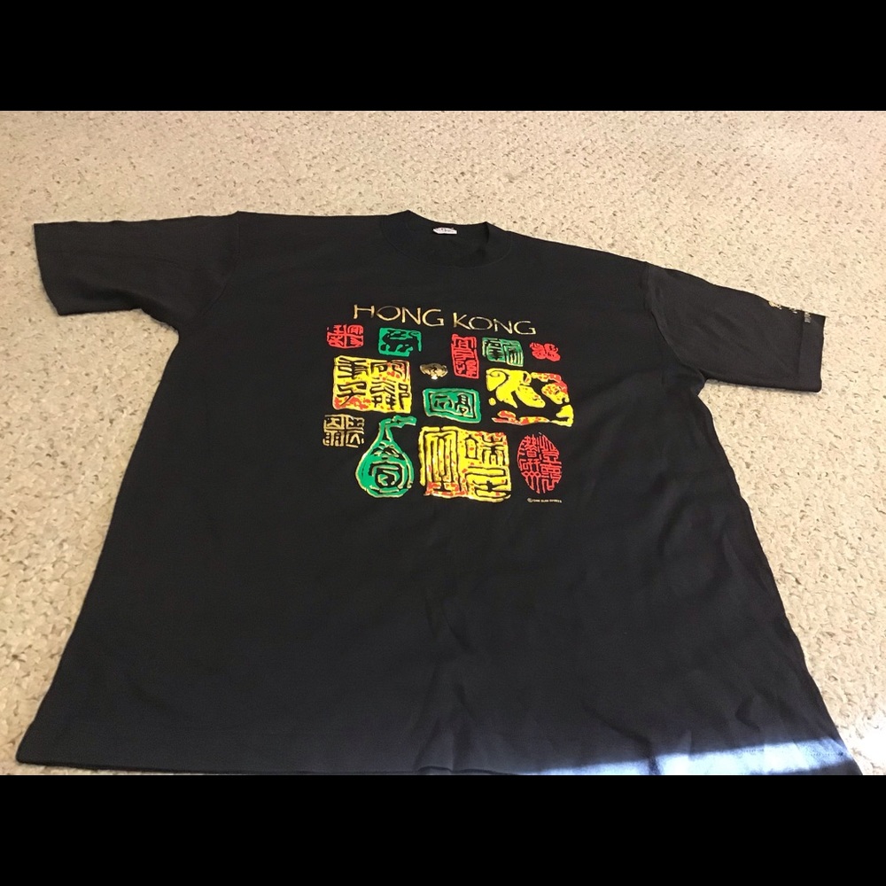 DIM SUM SHIRTS HONG KONG FOIL GRAPHIC TEE TOP MENS XL EUC